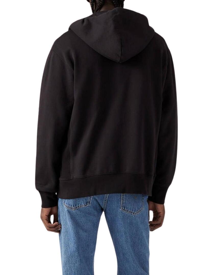 Felpa Levis Authentic Zip nera per uomo