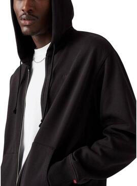 Felpa Levis Authentic Zip nera per uomo