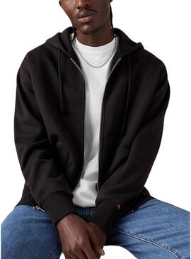 Felpa Levis Authentic Zip nera per uomo