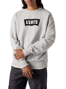 Felpa Levis Premium grafica grigia per uomo.