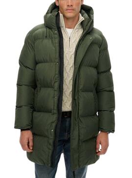 Giacca Superdry Hooded Sports Puffe Mid imbottita verde per uomo