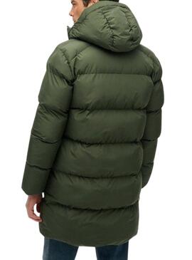 Giacca Superdry Hooded Sports Puffe Mid imbottita verde per uomo