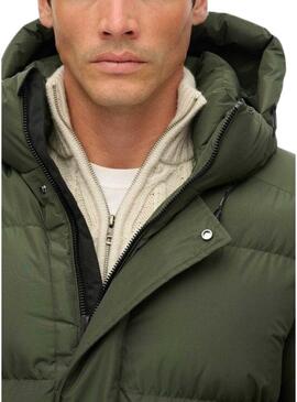 Giacca Superdry Hooded Sports Puffe Mid imbottita verde per uomo