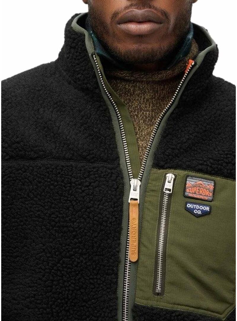 Polar Superdry Vintage Retro Full Zip nero per uomo