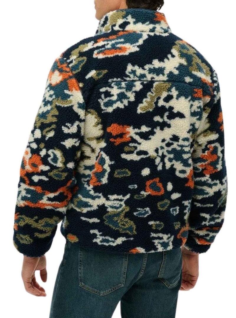 Felpa con zip stampata multicolore Superdry Polar per uomini