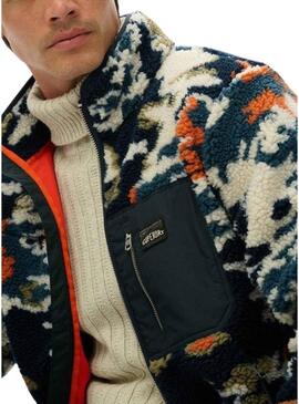 Felpa con zip stampata multicolore Superdry Polar per uomini