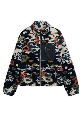Felpa con zip stampata multicolore Superdry Polar per uomini