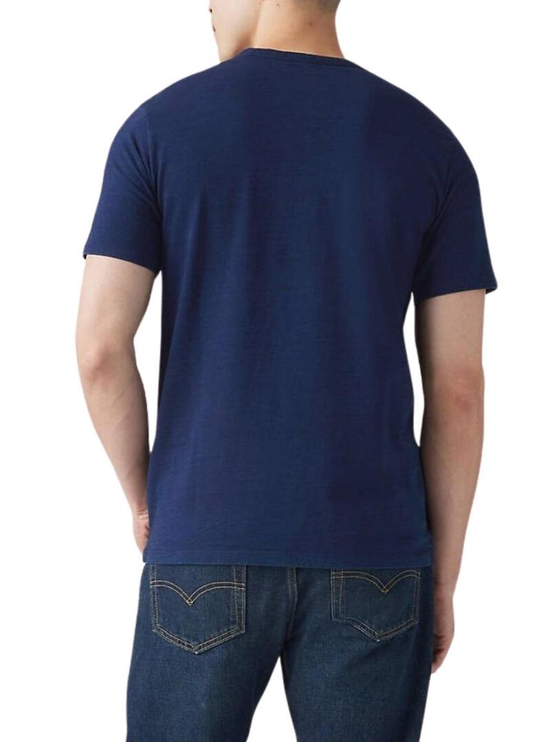 Maglietta Levis Henley blu per uomo