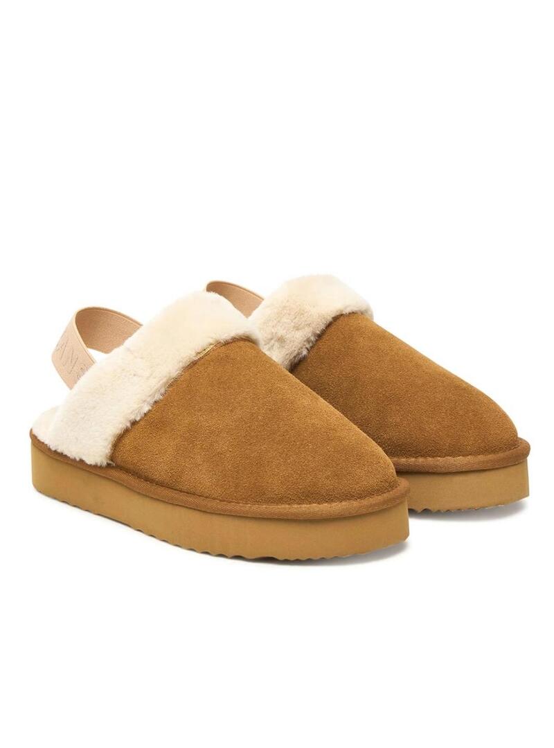 Zoccoli Pepe Jeans Dissy color cammello per donna