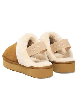 Zoccoli Pepe Jeans Dissy color cammello per donna