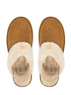 Zoccoli Pepe Jeans Dissy color cammello per donna
