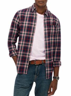 Camicia Superdry Vintage Check a quadretti blu navy per uomo