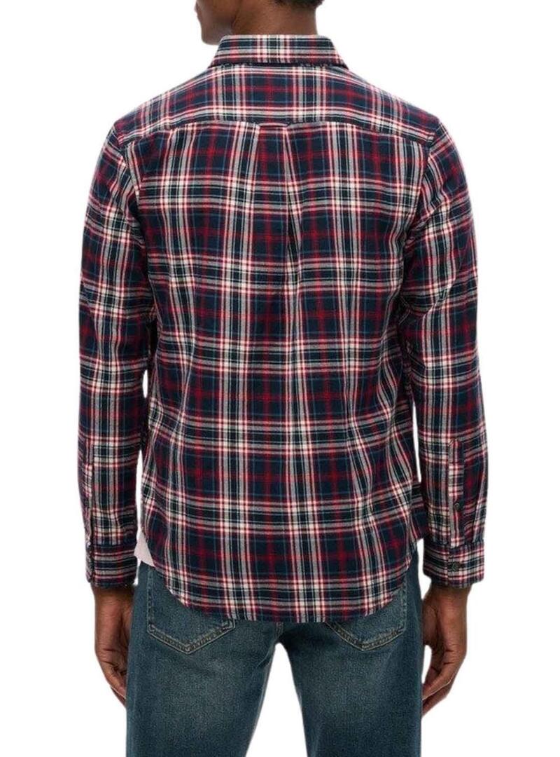 Camicia Superdry Vintage Check a quadretti blu navy per uomo
