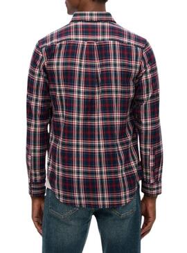 Camicia Superdry Vintage Check a quadretti blu navy per uomo