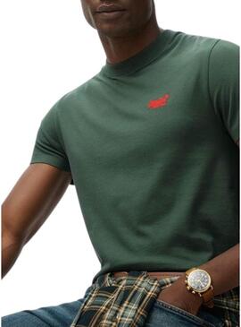 Maglietta Superdry Essential Logo verde per uomo.