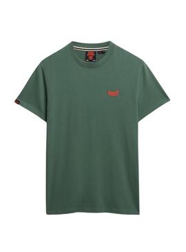 Maglietta Superdry Essential Logo verde per uomo.