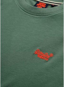 Maglietta Superdry Essential Logo verde per uomo.