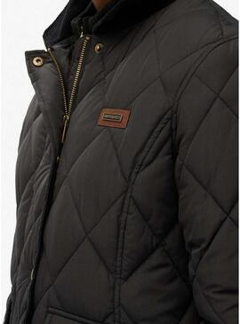 Cappotto Superdry Cord Trimmed Liner nero per donna.