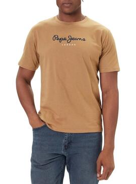 Maglietta Pepe Jeans Eggo cammello per uomo