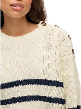 Maglione Superdry Cable beige per donna