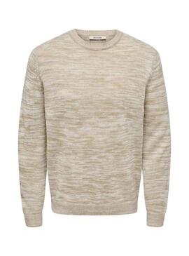 Maglia Only and Sons Trak beige per uomo.