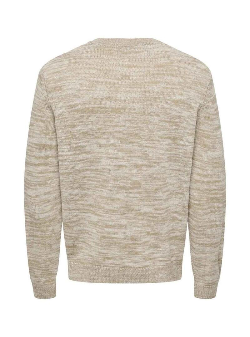 Maglia Only and Sons Trak beige per uomo.