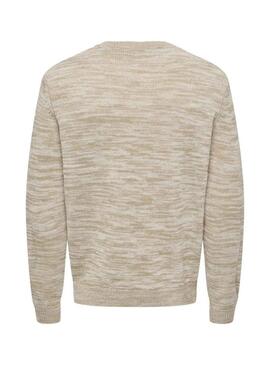 Maglia Only and Sons Trak beige per uomo.