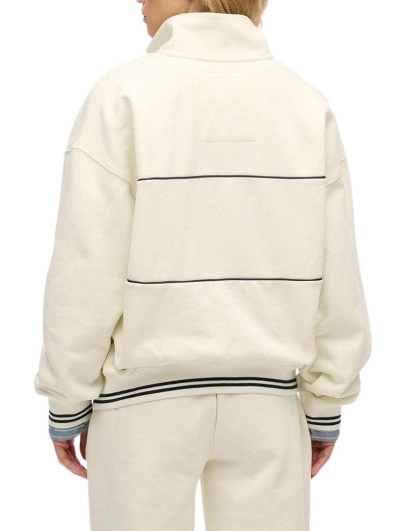 Felpa Superdry Country Club Loose beige per donna.
