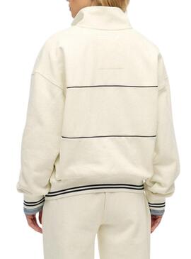 Felpa Superdry Country Club Loose beige per donna.