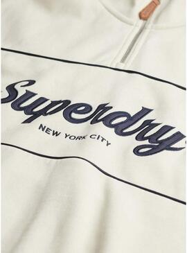 Felpa Superdry Country Club Loose beige per donna.