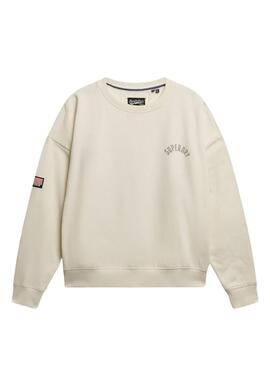 Felpa Superdry Athletic Relaxed Printed beige per donna
