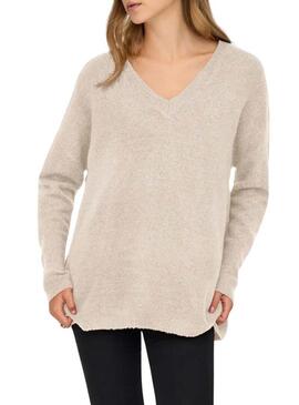 Maglia a maglia Only Talio beige per donna