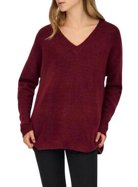 Maglione a maglia Only Talio granata da donna