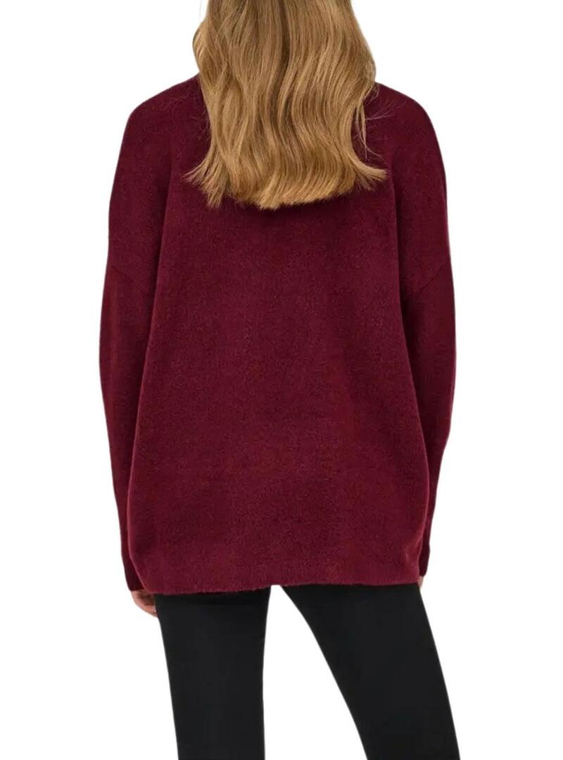Maglione a maglia Only Talio granata da donna
