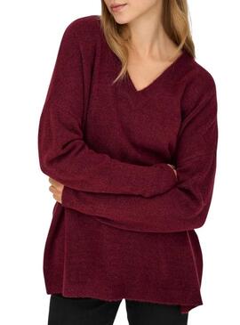 Maglione a maglia Only Talio granata da donna