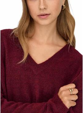 Maglione a maglia Only Talio granata da donna