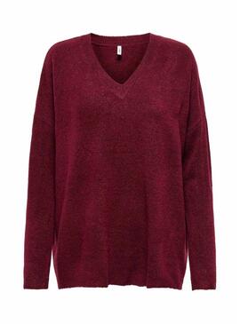 Maglione a maglia Only Talio granata da donna