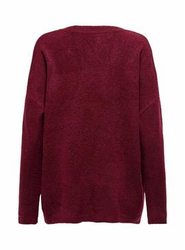 Maglione a maglia Only Talio granata da donna