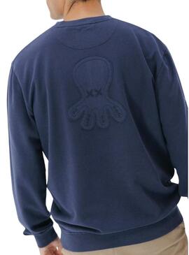 Felpa El Pulpo logo blu per uomo