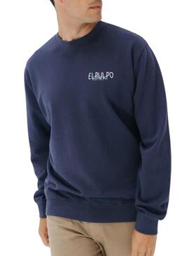 Felpa El Pulpo logo blu per uomo