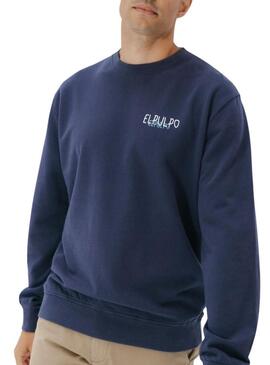 Felpa El Pulpo logo blu per uomo