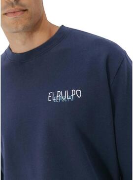 Felpa El Pulpo logo blu per uomo