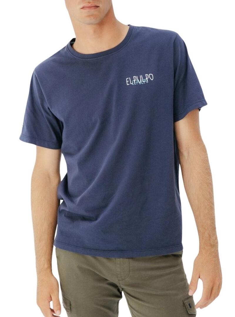 Maglietta El Pulpo logo blu per uomo