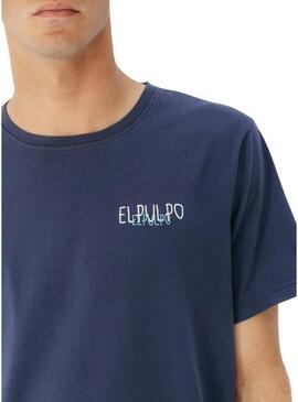 Maglietta El Pulpo logo blu per uomo
