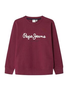 Felpa Pepe Jeans Art bordeaux per bambino