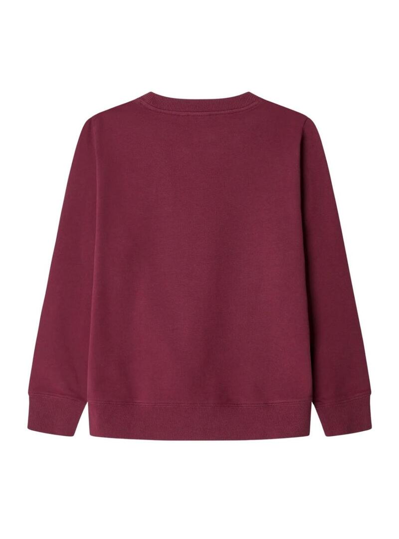 Felpa Pepe Jeans Art bordeaux per bambino
