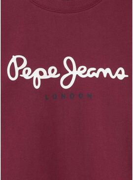 Felpa Pepe Jeans Art bordeaux per bambino