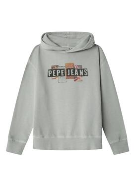 Felpa Pepe Jeans Felder grigia per bambino