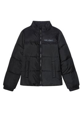 Giacca trapuntata Pepe Jeans Cash nera per bambino.