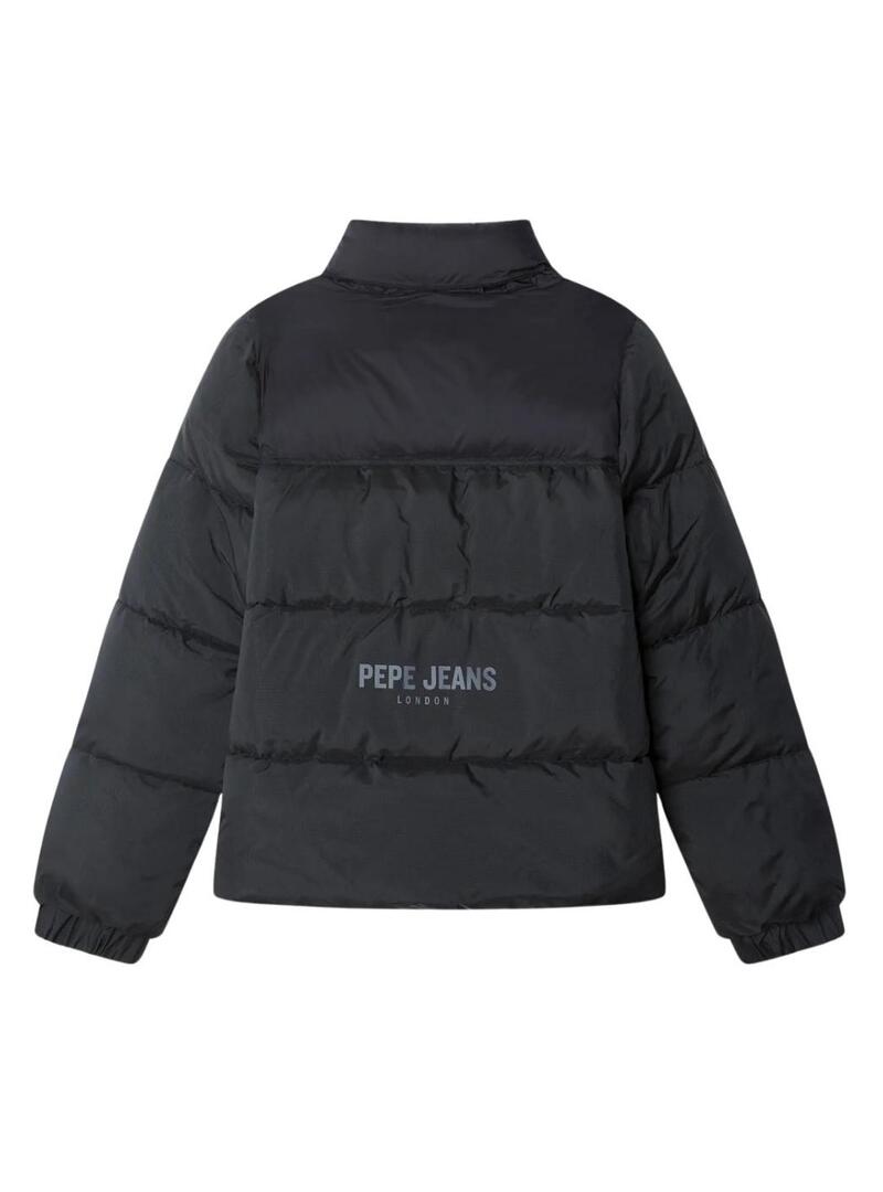 Giacca trapuntata Pepe Jeans Cash nera per bambino.